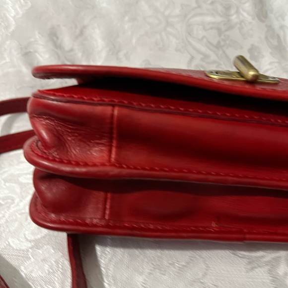 Made in Italy Real Leather Crossbody Purse Red- NWOT - Picture 8 of 14